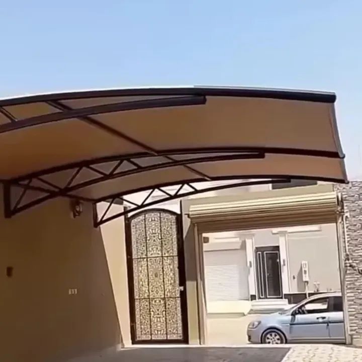 Garage and porch tensile shade